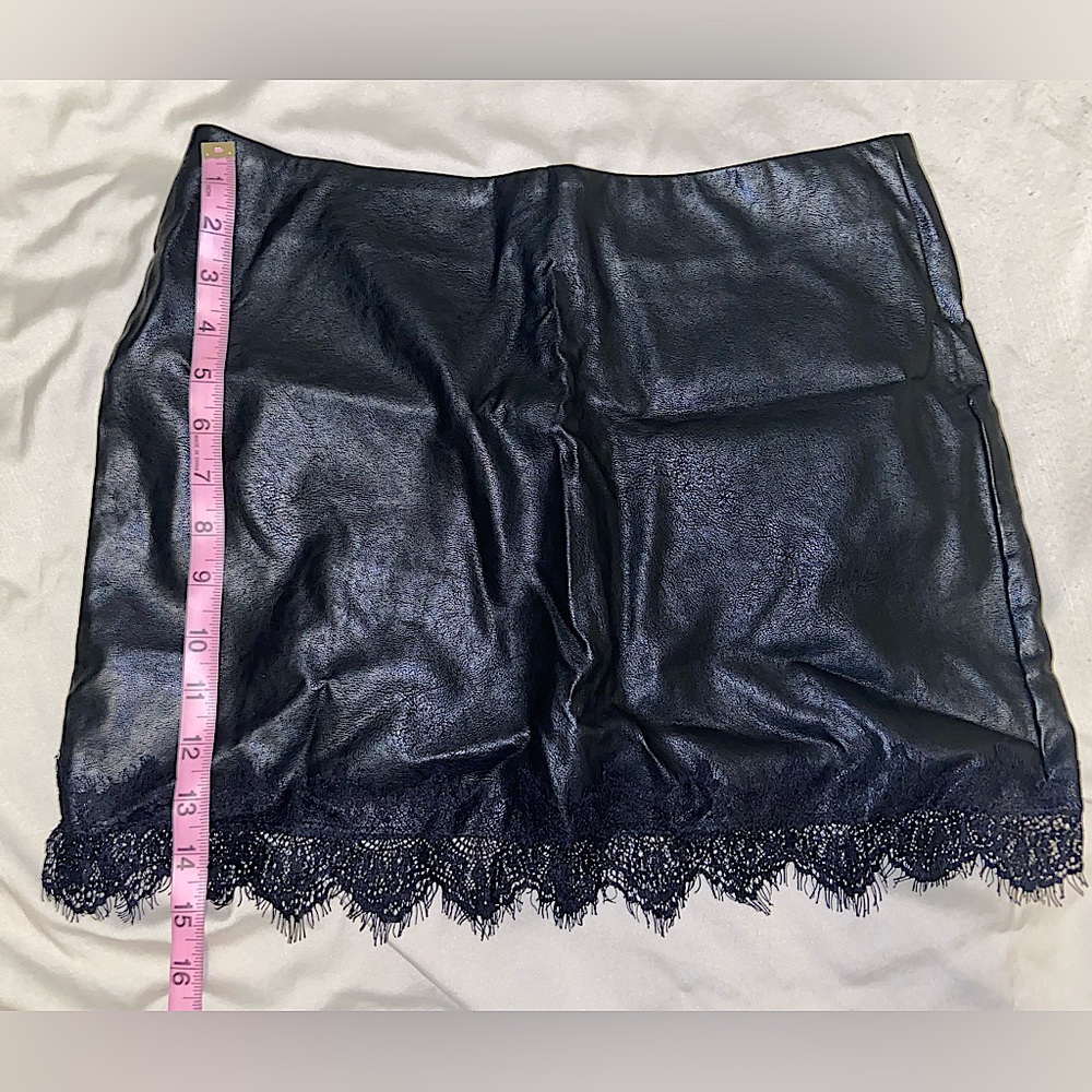 Black faux leather / pleather mini skirt - Never Worn/New with tags NWT